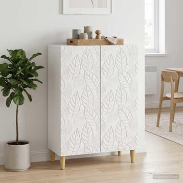 vidaXL Dressoir Hoogglans Wit 66 x 34,5 x 90 cm Bewerkt hout, Verzenden, Nieuw