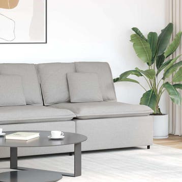 vidaXL Modulaire bank middenmodule met kussens 100 cm wolk, Verzenden, Nieuw