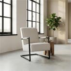 Set van 2 Leren fauteuils Lodge - Toledo Misty (crème), Nieuw, Ophalen of Verzenden, 50 tot 75 cm, Leer