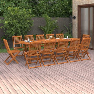 vidaXL 13-delige Tuinset 280x90x75 cm massief acaciahout, Tuin en Terras, Verzenden, Nieuw, Tuinset