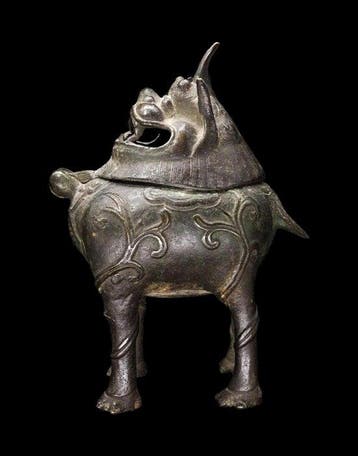 Oud-Chinees - Wierookbrander - Bronzen leeuw - Luduan -