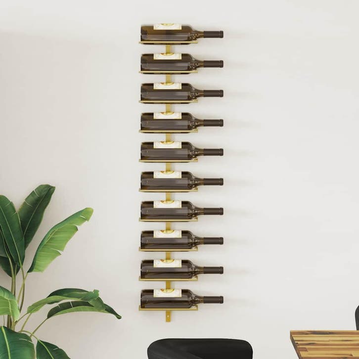 vidaXL Wijnrek voor 10 flessen wandmontage metaal, Huis en Inrichting, Woonaccessoires | Wijnrekken, Nieuw, Verzenden