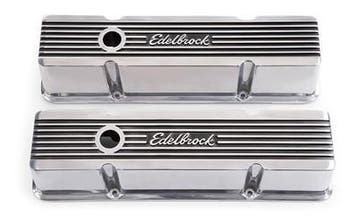 Chevrolet SB Aluminium klepdeksels hoge edelbrock, Ophalen of Verzenden
