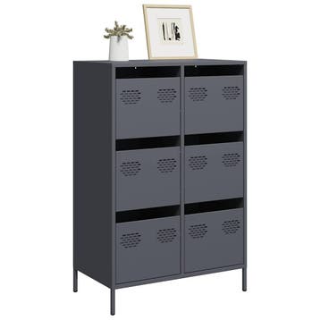 vidaXL Hoge kast 68x39x101,5 cm staal antracietkleurig, Verzenden, Nieuw