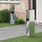 vidaXL Zonne LED Padverlichting 2 pcs Zilver Ge galvanized, Verzenden, Nieuw