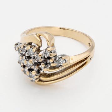 Bague - 14 carats Or jaune Diamant (Naturelle), Handtassen en Accessoires, Ringen, Nieuw
