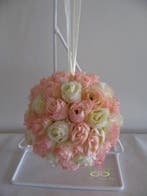 Bloemenbal Pomander RoseBall 32 Roze Ivory, Nieuw