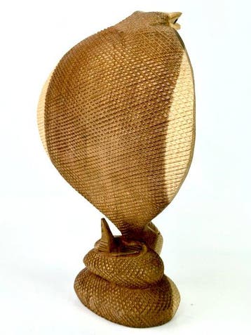 Sculpture, Cobra Reale - 23 cm - Bois - 2000