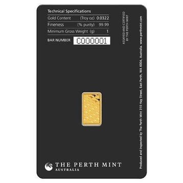 1 gramme - Or .999 - The Perth Mint, 1g .9999 Fine Gold Bar, Timbres & Monnaies, Métaux nobles & Lingots
