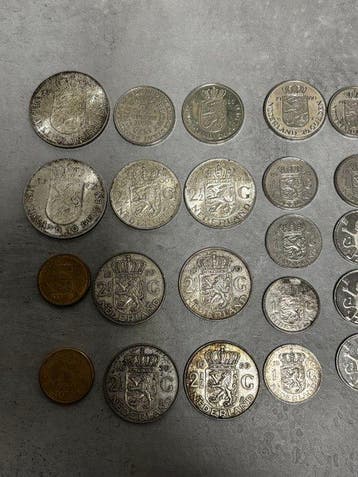 Nederland. Gulden Lot Nederlandse munten in diverse, Postzegels en Munten, Munten | Nederland