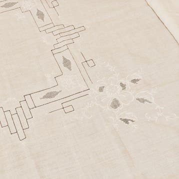 Nappe - 280 cm - 185 cm - Orné de motifs floraux brodés à la, Antiquités & Art