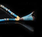 Oude Egypte, Faience ketting met een lotusbloem-amulet - 31