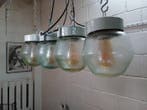 Plafondlamp (4) - Vintage Space Age-lamp - Keramiek, Glas
