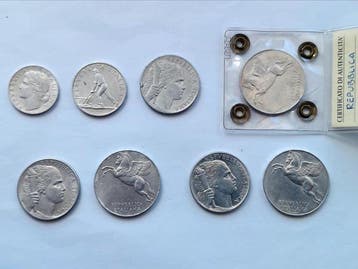 . Italië Lotto 8 monete 1948/50 (Zonder minimumprijs)