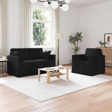 vidaXL bank / zetelstel 2 st Zwart Fluweel, Verzenden