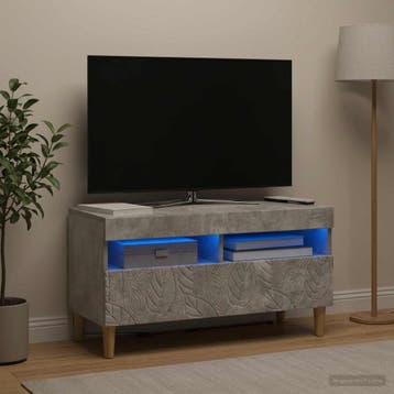 vidaXL LED tv-meubel Betongrijs Bewerkt hout, Verzenden, Nieuw