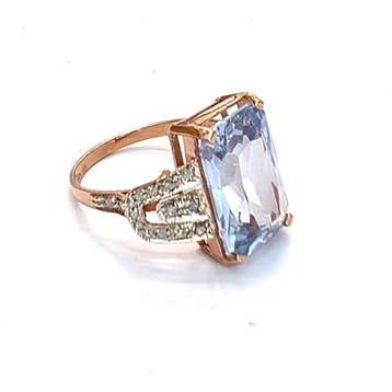 Zonder minimumprijs - Ring - 9 kt. Roségoud, Zilver Spinel -, Nieuw