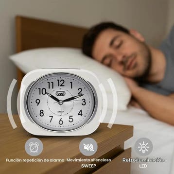 Trevi Retro Nachtkastje/Reiswekker met LED-verlichting en..., Ophalen of Verzenden