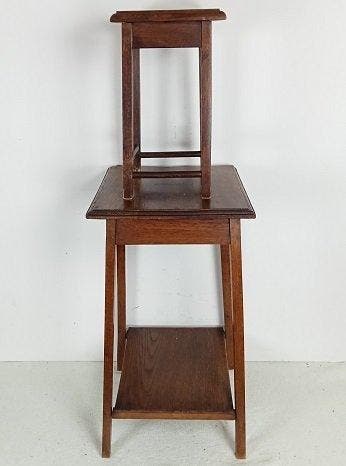 Table à plantes (2) - Chêne - Table dappoint / piédestal, Antiquités & Art, Curiosités & Brocante