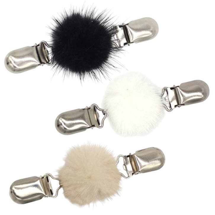 Fako Bijoux - Vestsluiting - Vestclip - Set 3 Stuks - Bontje, Handtassen en Accessoires, Broches, Verzenden