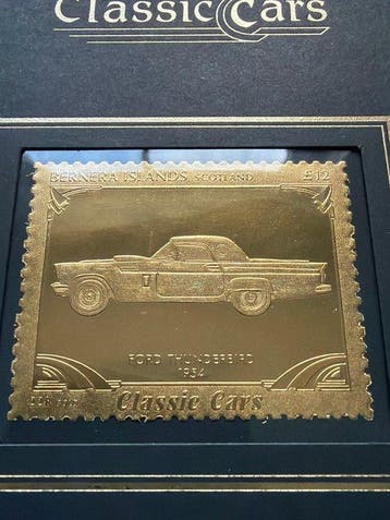 Îles de Bernera. Gold medal Ford Thunderbird 1954 Classic