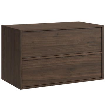 Wastafel Onderkast Mali 80 cm Walnoot Bruin Wastafelmeubel, Verzenden