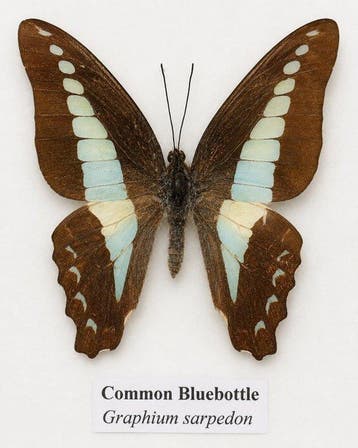 Vlinder Taxidermie wandmontage - Papiliod demoleus en