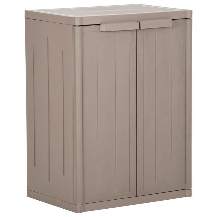 vidaXL Tuinkast 65x45x88 cm polypropyleen hout-look bruin, Huis en Inrichting, Kasten | Overige, Nieuw, Verzenden
