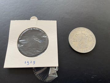 Nederland. Wilhelmina. 2 1/2 Gulden 1929 (Zonder
