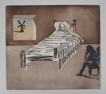 Salvador Dali (1904-1989) - Don Quichotte au lit, Antiquités & Art