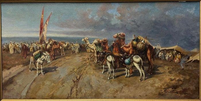 Tito Pellicciotti (1871-1950) - Scena orientalista, Antiek en Kunst, Kunst | Schilderijen | Klassiek