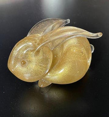Figuur - Glasfiguren Hase, Schwan und Schale (3) -, Antiek en Kunst, Antiek | Glaswerk en Kristal