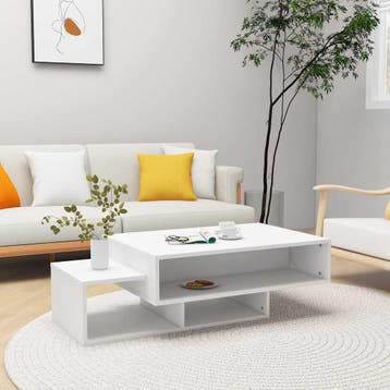 vidaXL Salontafel 105x55x32 cm bewerkt hout wit, Verzenden, Nieuw
