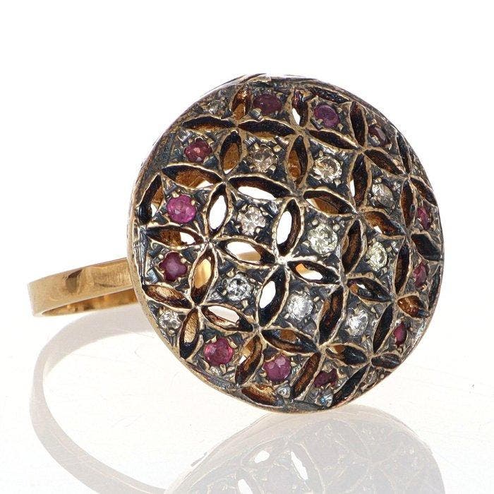 Sans prix de réserve - Bague - 12 carats Or rose, Argent, Handtassen en Accessoires, Ringen