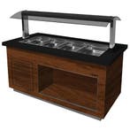 Verwarmd Buffet | PREMIUM LINE | Houtlook/Graniet | 4x 1/1, Verzenden, Nieuw in verpakking