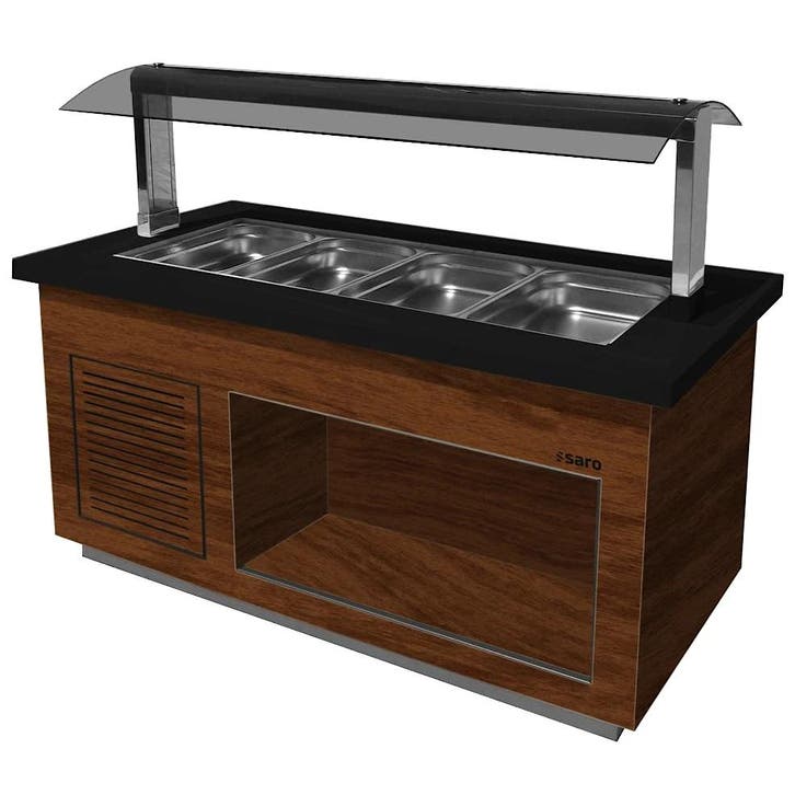Verwarmd Buffet | PREMIUM LINE | Houtlook/Graniet | 4x 1/1, Zakelijke goederen, Horeca | Keukenapparatuur, Nieuw in verpakking