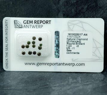 13 pcs Diamant (Traitement de couleur) - 1.03 ct - VS1, I1 -, Handtassen en Accessoires, Edelstenen, Nieuw