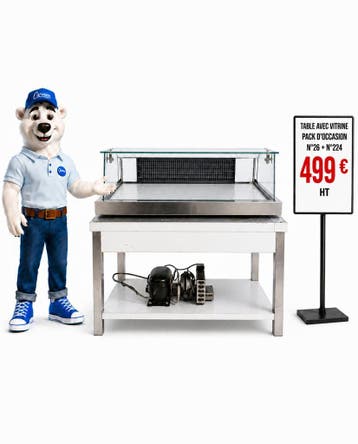 Table avec vitrine professionnelle d’occasion - N°224 - 499, Nieuw in verpakking