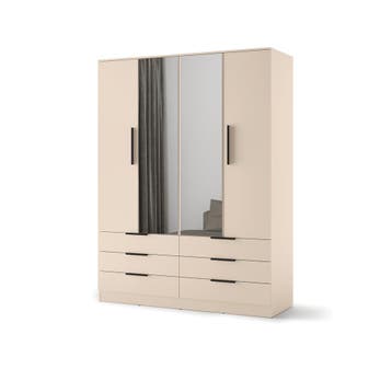 Lenart Avera Draaideurkast met Spiegel 170cm - 170 x 225 x 6, Nieuw