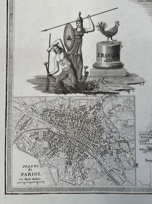Frankrijk - Frankrijk in 1835 onder Lodewijk Filips I;, Boeken, Atlassen en Landkaarten