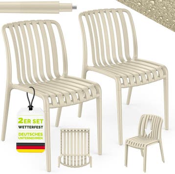tillvex® Tuinstoelen, 2-delige set, stapelbaar, weerbestendi, Verzenden, Nieuw