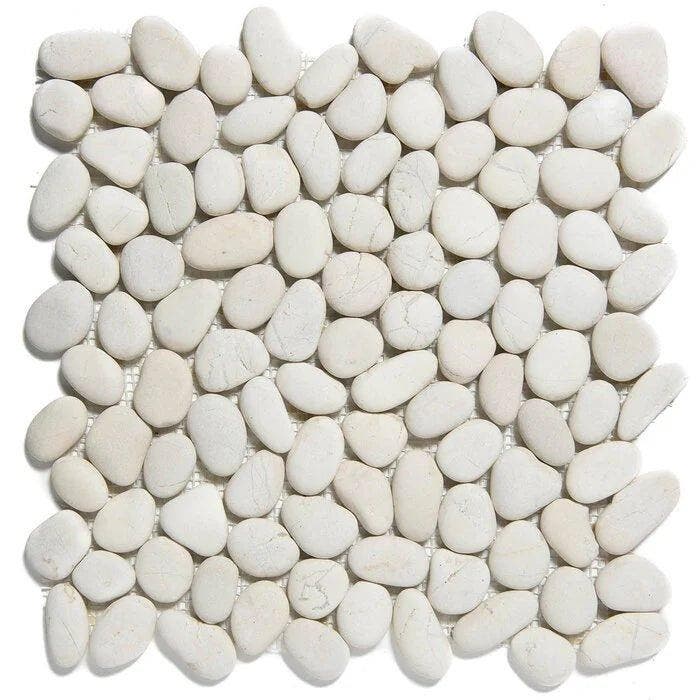 Wand & Vloer Mozaïek Tegels Factory Riviersteen Wit - Mat.., Doe-het-zelf en Bouw, Tegels, 20 tot 40 cm, 20 tot 40 cm, 10 m² of meer