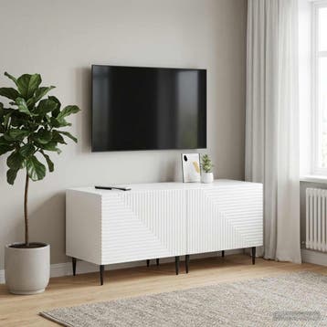 vidaXL Tv-meubel Hoogglans Wit Bewerkt hout, Verzenden