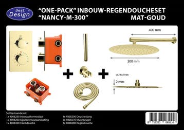 One-Pack inbouw-regendoucheset Muuruitloop 300mm Rond, Ophalen of Verzenden