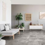 ACTIE! Vloertegel 60x60 cm in grijze betonlook, 60 cm of meer, Nieuw, Ophalen of Verzenden, Vloertegels