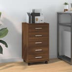vidaXL Ladekast met wieltjes bewerkt hout bruineiken, Huis en Inrichting, Verzenden, Nieuw