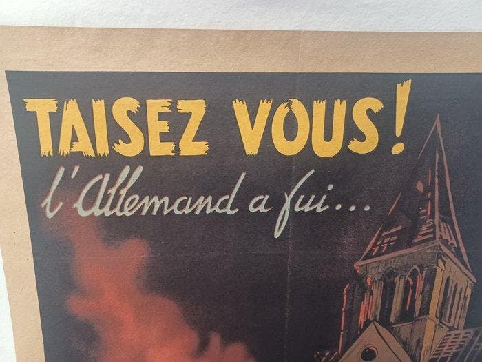 M Mallet - Taisez vous lallemand a fui lespion reste -, Antiquités & Art, Art | Dessins & Photographie