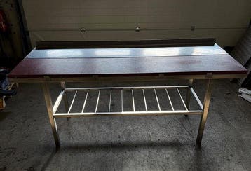 RVS Snijtafel, Werktafel, B200 x D80 x H87cm