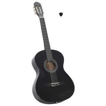 vidaXL Gitaar klassiek beginner 4/4 39 lindenhout zwart, Verzenden