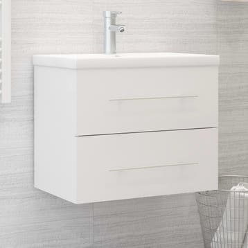 vidaXL Wastafelkast 60x38,5x48 cm bewerkt hout wit, Verzenden, Nieuw